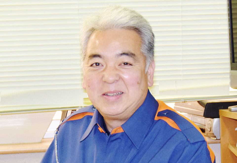 p2 東消防署 新郷分署長消防指令長に永堀　崇さんの写真